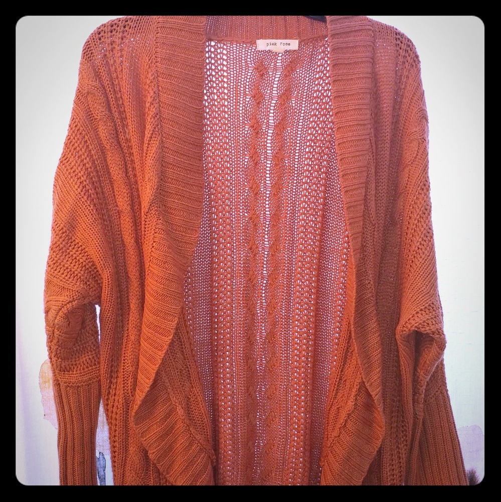 Pink Rose Knit Cardigan